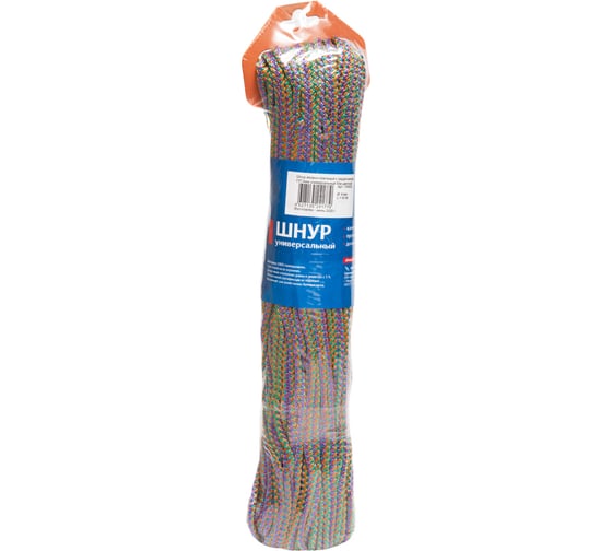 Изображение товара Вязаный шнур Tech-Krep ПП, 4 мм, с сердцевиной, универсальный, цветной, 50 м 139932