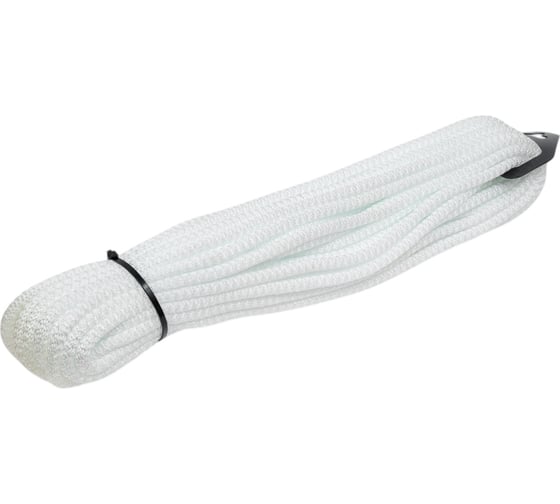 Изображение товара Вязаный шнур (ПП, 8 мм, с сердцевиной, универсальный, белый, 20 м) Tech-Krep 140332