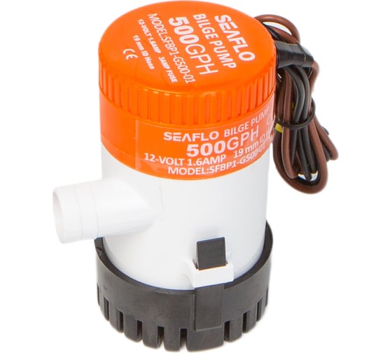 Изображение товара Водооткачивающая трюмная помпа SeaFlo 500 галлон/час, патрубок 19 мм, 12V SFBP1-G500-01