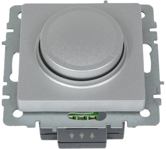 Изображение товара Поворотно-нажимной светорегулятор IEK Brite 600вт сс10-1-0-бра алюминий BR-D20-0600-K47