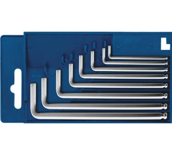 Изображение товара Шестигранные ключи с шаром в коробочке 8 шт. 1,5-8 мм КУРС 64180