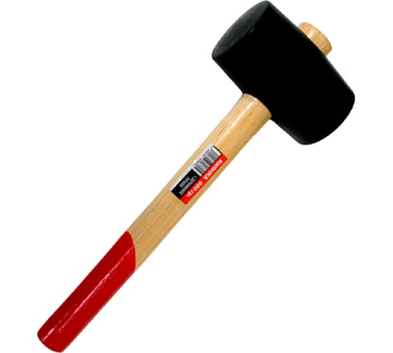 Изображение товара Киянка TOOLAS с деревянной ручкой, 680 гр, черная резина 00008614