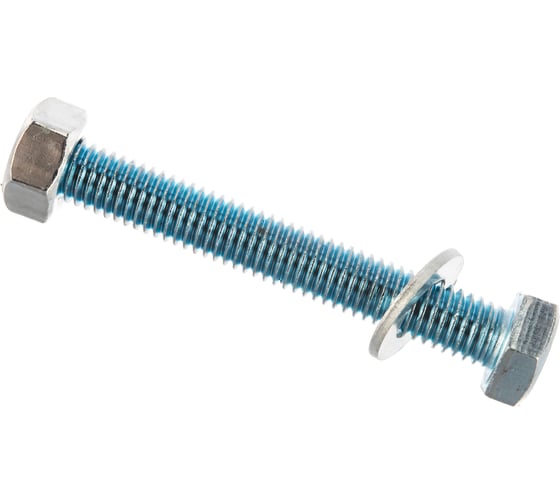 Изображение товара Болт Tech-Krep/Zitar DIN933 с шестигранной головкой, оцинкованный М8х60 + гайка + шайба 4 шт - пакет 112724