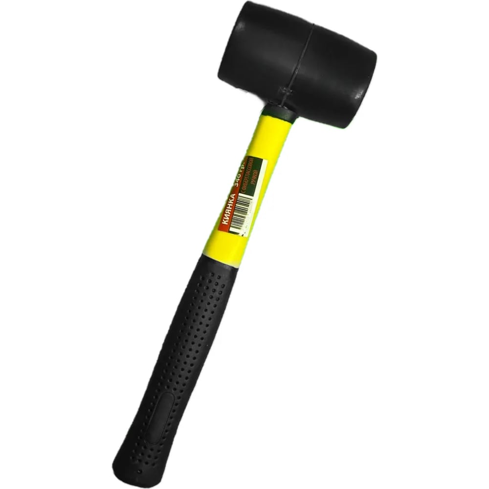 Изображение товара Киянка TOOLAS с фибергласовой ручкой 340 г, резиновый бойок, черная рукоять