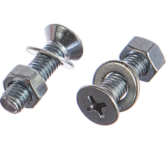 Изображение товара Винт Tech-Krep/Zitar DIN965 с потайной головкой, оцинкованный M5х20 + гайка + шайба 12 шт - пакет Tec 114062
