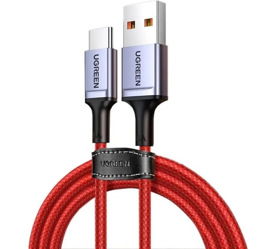Изображение товара Кабель Ugreen us505 (20527) usb 2.0 to type-c 6a aluminium alloy cable. длина: 1м. цвет: красный  _ 20527
