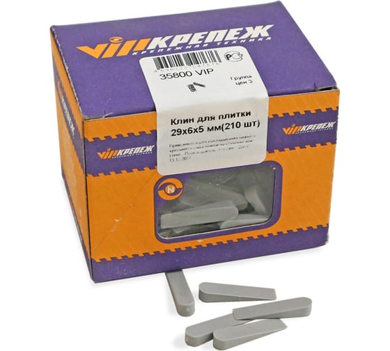 Изображение товара Клин для плитки (210 шт; 29х6х5 мм) VIPкрепеж 35800 VIP