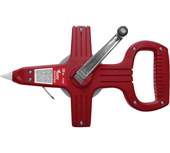 Изображение товара Землемерная рулетка (стальная лента 20 м, красный открытый пластиковый корпус) КУРС 17762