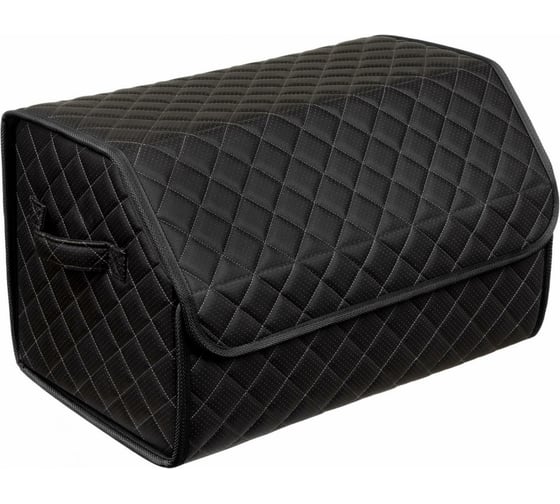 Изображение товара Сумка в багажник автомобиля ViceCar из экокожи, серая нить-черный кант VC0001_черный