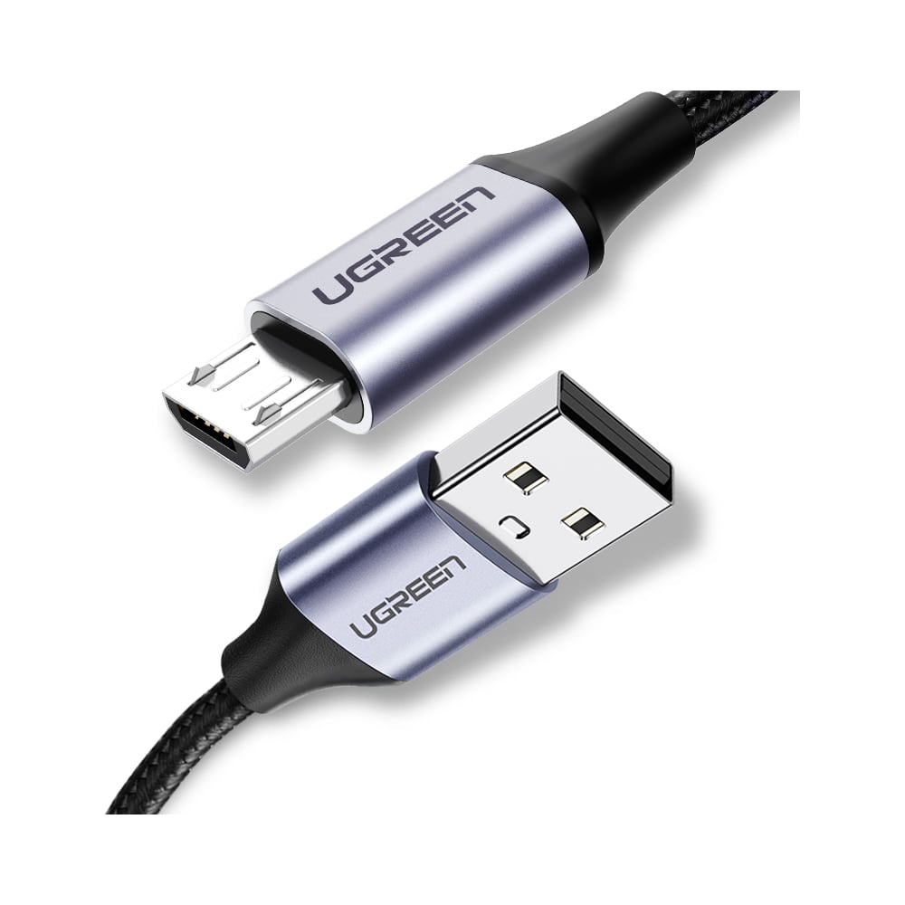 Изображение товара Кабель Ugreen us290 USB 2.0 A к Micro USB 2 м никелированная оплетка черный