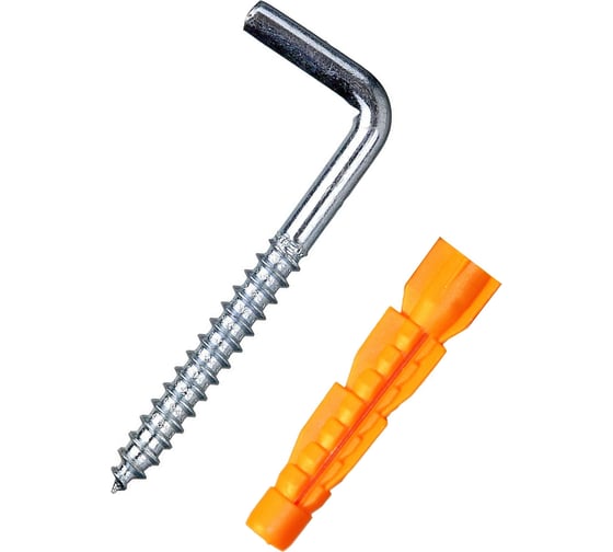 Изображение товара Шуруп с костылем Tech-Krep/Zitar 5х65 с универсальным дюбелем 8,0х51 2 шт - пакет 114325