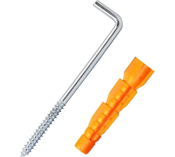 Изображение товара Шуруп с костылем Tech-Krep/Zitar 6х75 с универсальным дюбелем 10,0х61 2 шт - пакет 114326