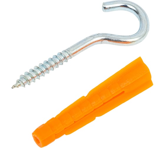 Изображение товара Шуруп с полукольцом Tech-Krep/Zitar 4х30 с универсальным дюбелем 6,0х36 2 шт - пакет 114328