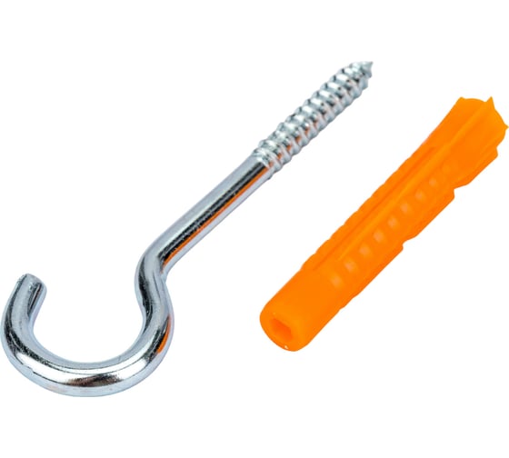 Изображение товара Шуруп с полукольцом Tech-Krep/Zitar 8х80 с универсальным дюбелем 12,0х71 2 шт - пакет 114331