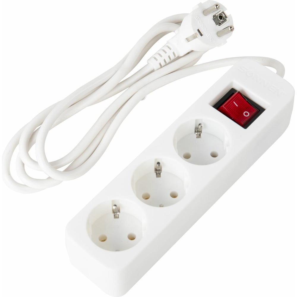 Изображение товара Сетевой удлинитель SONNEN psw-183 на 3 розетки и выключатель