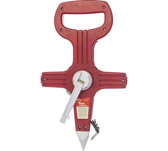 Изображение товара Землемерная рулетка (стальная лента 30 м, красный открытый пластиковый корпус) КУРС 17763