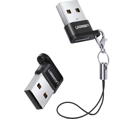 Изображение товара Адаптер Ugreen us280 (50568) usb a male to usb-c female adapter. цвет: черный  _ 50568