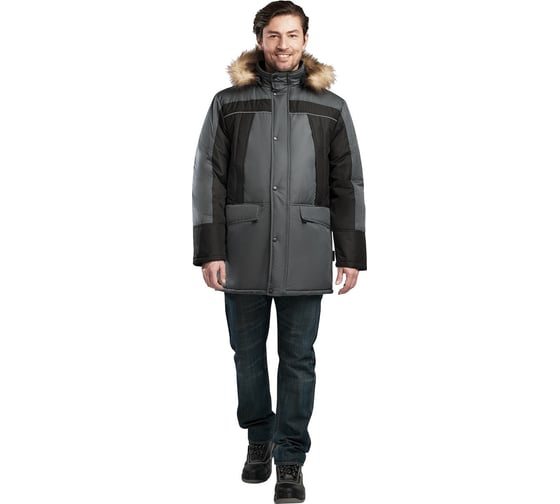 Изображение товара Утеплённая куртка ГК Спецобъединение СКАНДИНАВИЯ ЛЮКС серая/чёрная, р.112-116, рост 170-176 Кур 316/112/170