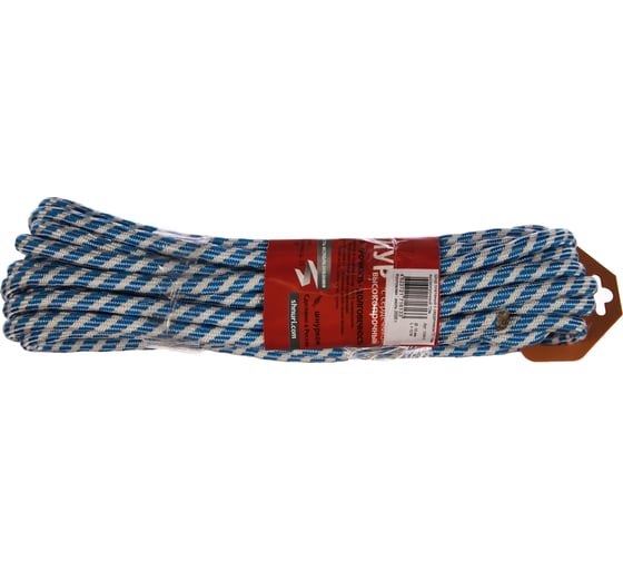 Изображение товара Плетеный шнур ПП 10 мм с сердечником, 24-прядный, высокопрочный, цветной, 10 м Tech-Krep 139915