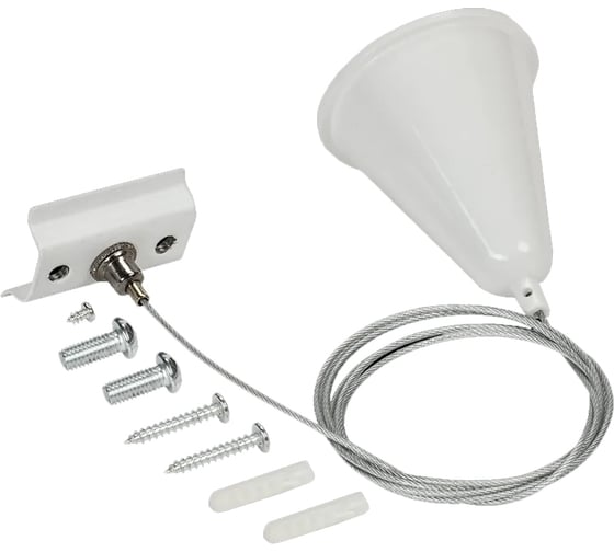 Изображение товара Комплект подвеса для шинопровода IEK Lighting с тросом 1,5м, белый LT-SO0D-KPT-D15-K01