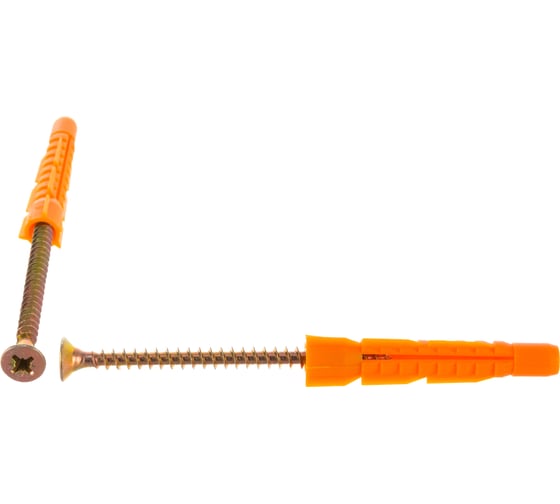 Изображение товара Саморез ШУж Tech-Krep/Zitar 5,0х70 потайная головка + универсальный дюбель 8х52 9 шт - пакет 112941