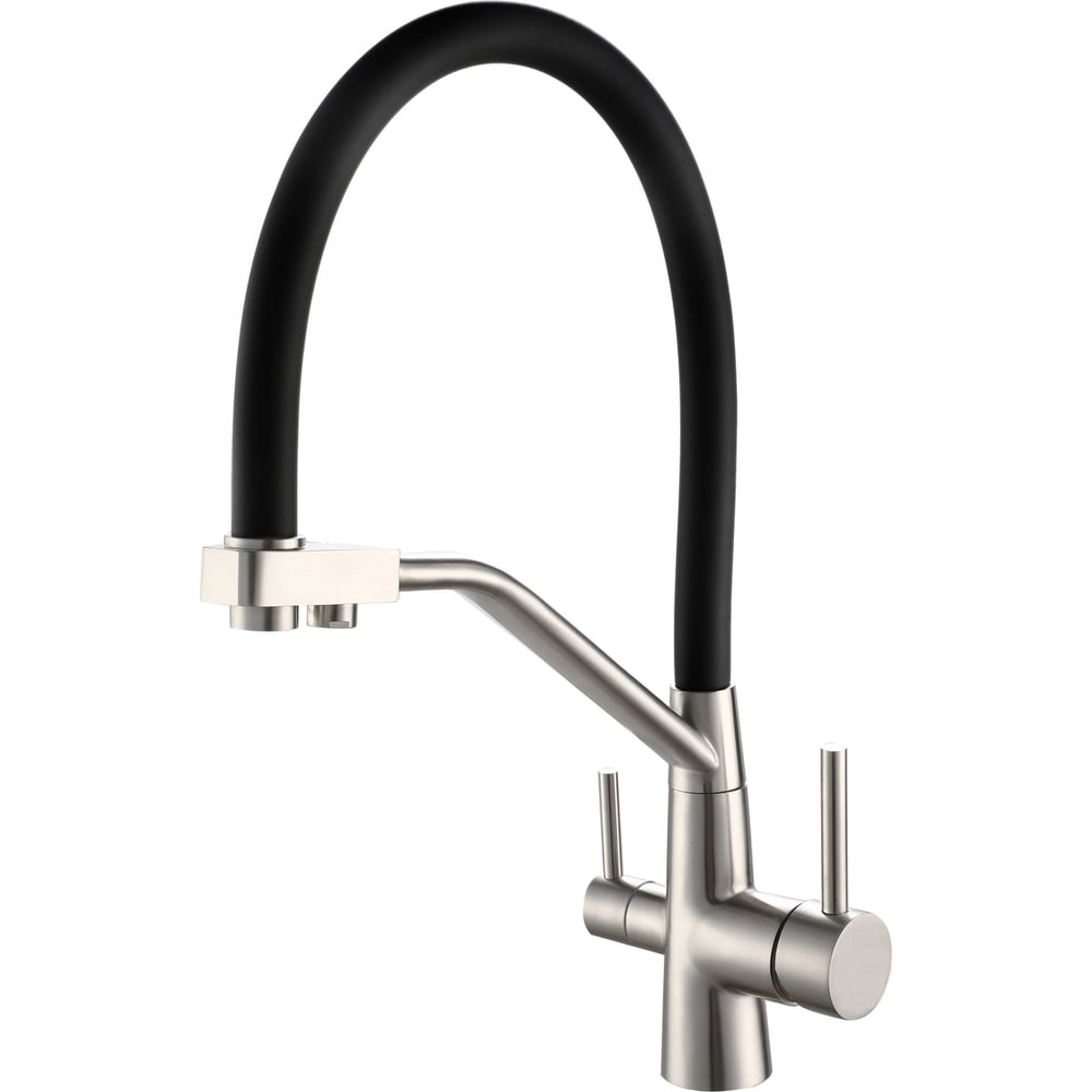 Изображение товара Смеситель для кухни ESKO нержавеющая сталь с подключением к фильтру черный K25 B