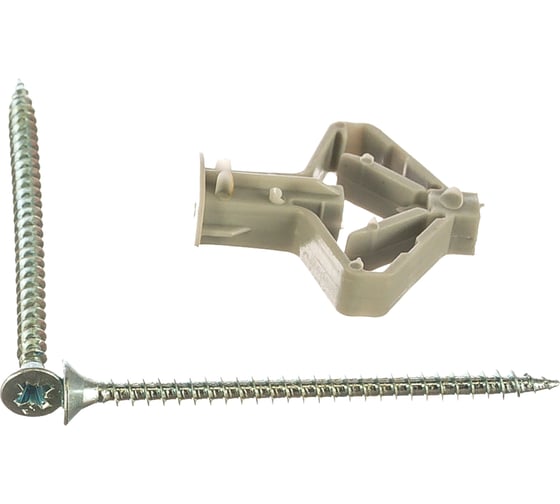 Изображение товара Дюбель бабочка для гипсокартона Tech-Krep/Zitar 10х50 с саморезом 4х60 4 шт- пакет 126703
