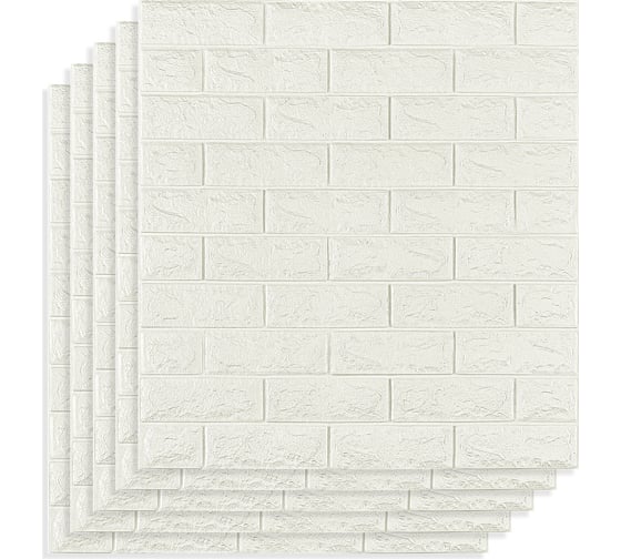 Изображение товара Мягкая самоклеящаяся 3D панель LAKO МЕГА комплект 20 шт., Кирпич Белый, 70x77 см LKD-01-07-501-KO-MEGA20