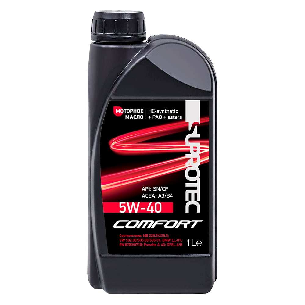 Изображение товара Моторное масло Suprotec comfort 5w-40 синтетика 1 л для легковых дизельных и бензиновых автомобилей