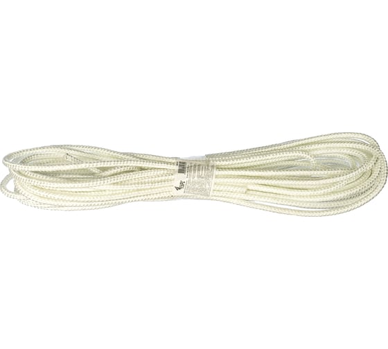 Изображение товара Капроновый плетеный 16-ти прядный фал с сердечником, 10 ммх20 м, р/н - 800 кгс КУРС 68418