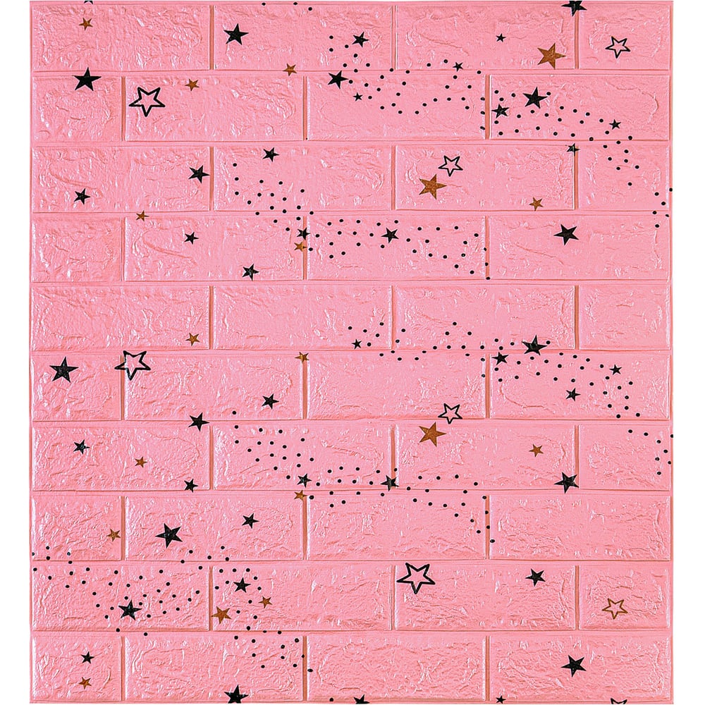 Изображение товара Мягкая самоклеящаяся 3D панель LAKO МЕГА комплект 10 шт., Звездное небо розовый кирпич, 70x77 см LKD-87-04-02-MEGA10