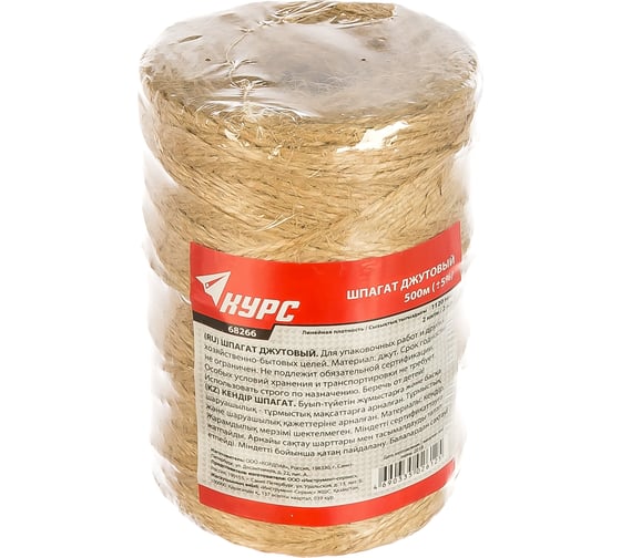 Изображение товара Джутовый 2-ниточный шпагат, 1120 текс, 500 м КУРС 68266