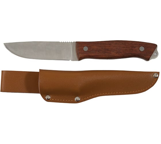 Изображение товара Нож туриста FIT IT нержавеющая сталь, деревянная ручка, лезвие 105 мм 10730