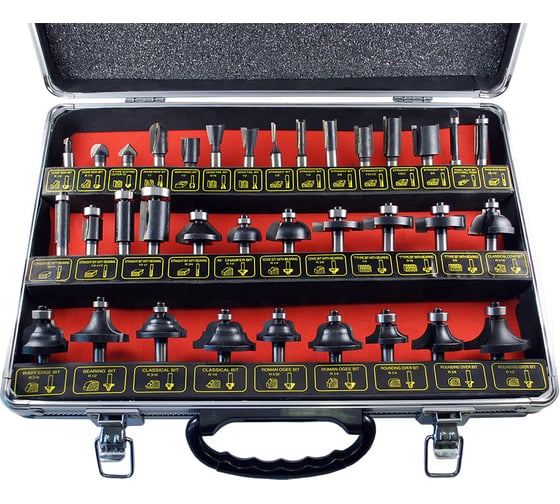 Изображение товара Набор фрез по дереву 35 предметов, хвостовик 8 мм, в кейсе TORGWIN T583824