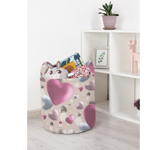 Изображение товара Корзина для игрушек JOYARTY Объемные сердца 35x35 см toba_422656_S