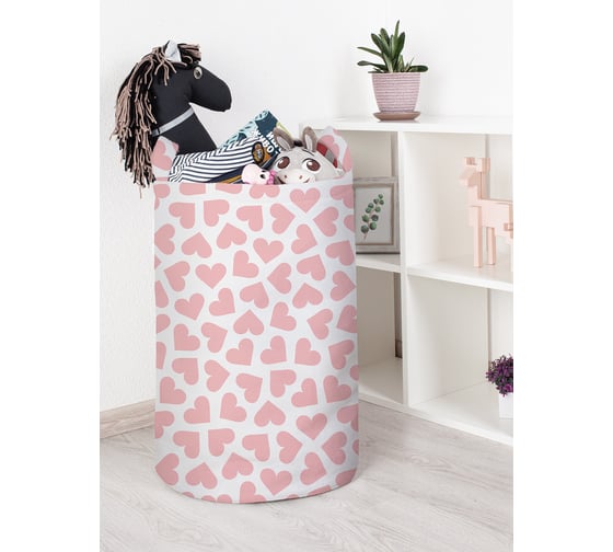 Изображение товара Корзина для игрушек JOYARTY Pink heart 40x60 см toba_422650_L