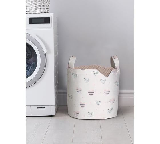 Изображение товара Корзина для хранения вещей JOYARTY Сердце в полоску 35x35 см gaba_422625_S