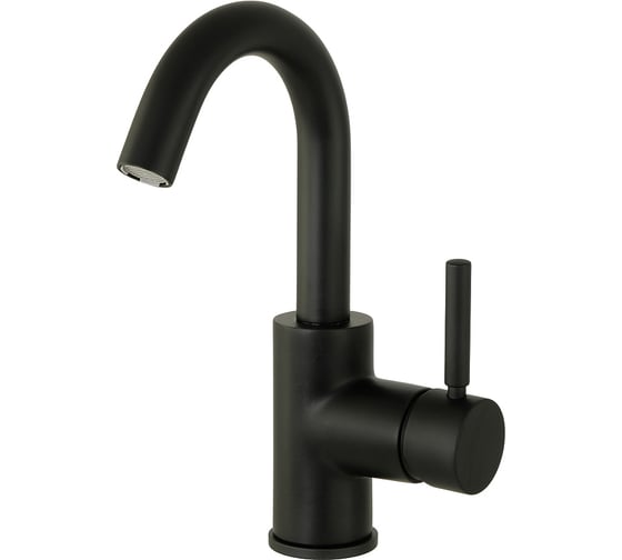 Изображение товара Смеситель для раковины Migliore FORTIS ручка сбоку, излив изогнут, донный клапан "click-c, черный матовый 31542