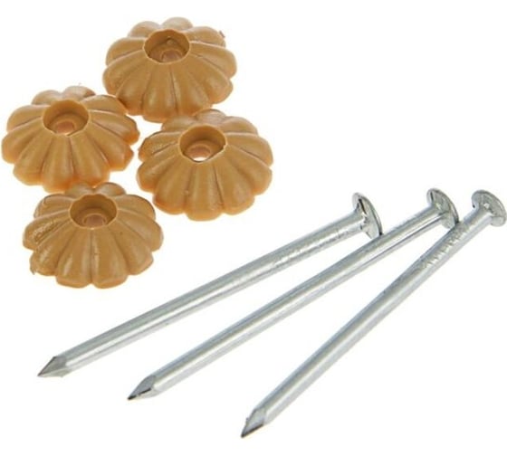 Изображение товара Гвоздь с декоративной шляпкой Tech-Krep/Zitar светло-коричневая 80шт - пакет 106223