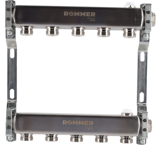 Изображение товара Коллектор из нержавеющей стали ROMMER для радиаторной разводки, 5 выходов Rms-4401-000005 RG0091LAN19Q9D