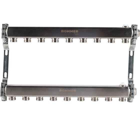 Изображение товара Коллектор из нержавеющей стали ROMMER для радиаторной разводки, 9 выходов Rms-4401-000009 RG0091LAN1B6PL