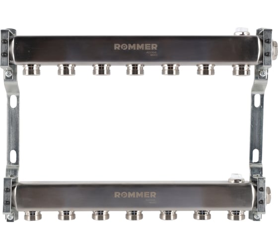 Изображение товара Коллектор из нержавеющей стали ROMMER для радиаторной разводки, 7 выходов Rms-4401-000007 RG0091LAN1AP9F