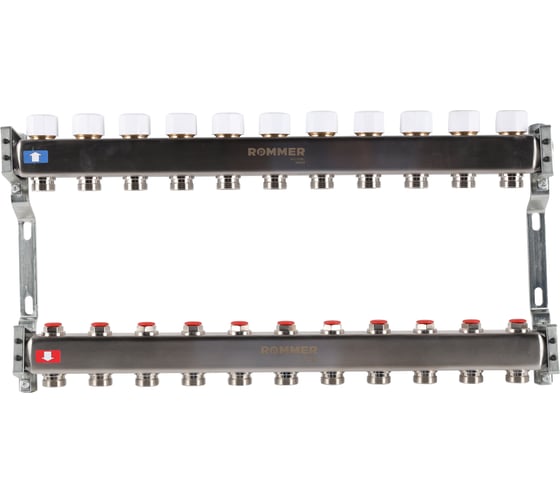 Изображение товара Коллектор из нержавеющей стали ROMMER без расходомеров, 11 выходов Rms-3200-000011 RG0091LAMPEKNE