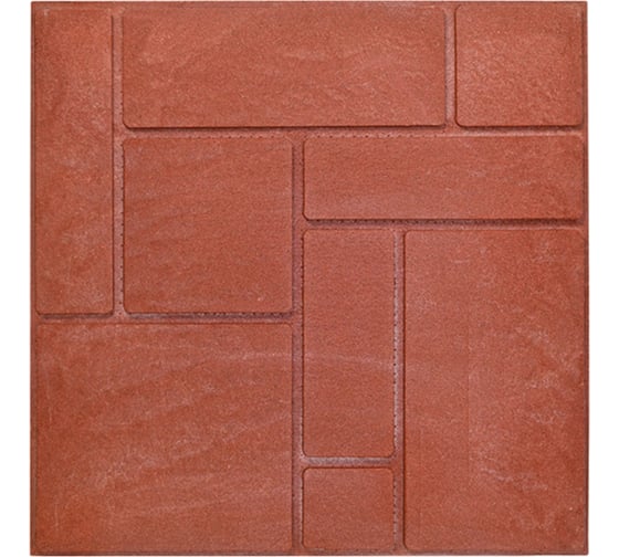 Изображение товара Тротуарная плитка NeoКомпозит ппк стандарт "10 кирпичей" 330x330x20 мм, терракотовый, комплект 9 шт. ПТС(Т)-20 10КТ9