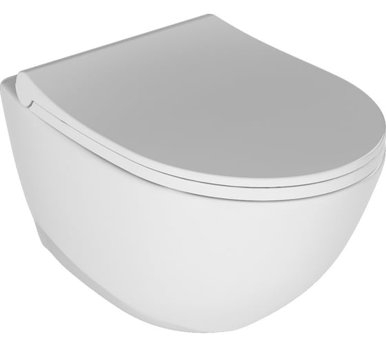 Изображение товара Подвесной безободковый унитаз Quarter Bath Concorde с легкосъмным сиденьем дюропласт, микролифтом, цвет белый 70CO03052+30SCR.03.02.03