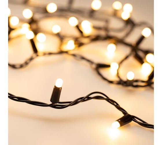 Изображение товара Светодиодная гирлянда Ardecoled ARD-STRING-CLASSIC-1000-BLACK-100LED-MILK PULSE Warm 031650