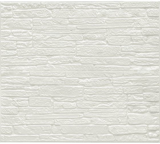 Изображение товара Самоклеящаяся мягкая 3D панель LAKO МЕГА комплект 20 шт., Обработанный камень Серия А Белый, 70x77 см LKD-08-07-04-MEGA20