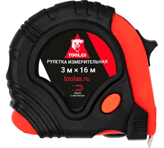 Изображение товара Рулетка TOOLAS МАГНИТ 3 м, 16 мм 00003508