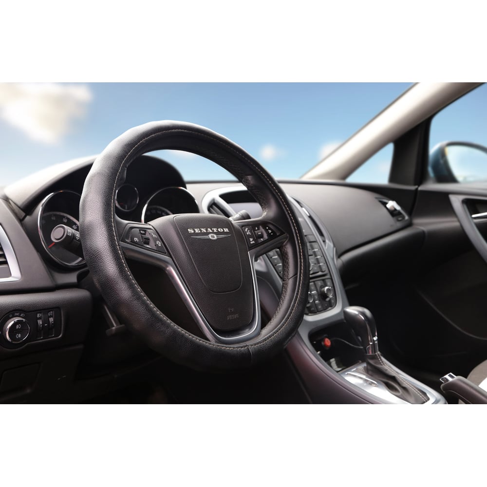 Изображение товара Оплетка на руль кожаная SENATOR Vermont XL диаметр 42 см черная