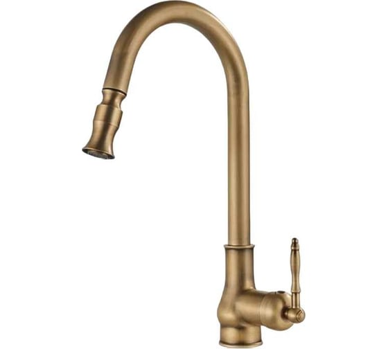 Изображение товара Смеситель для кухни MATRIX Елочка SMF-363967/BZ ретро, бронза, с выдвижным аэратором 3184